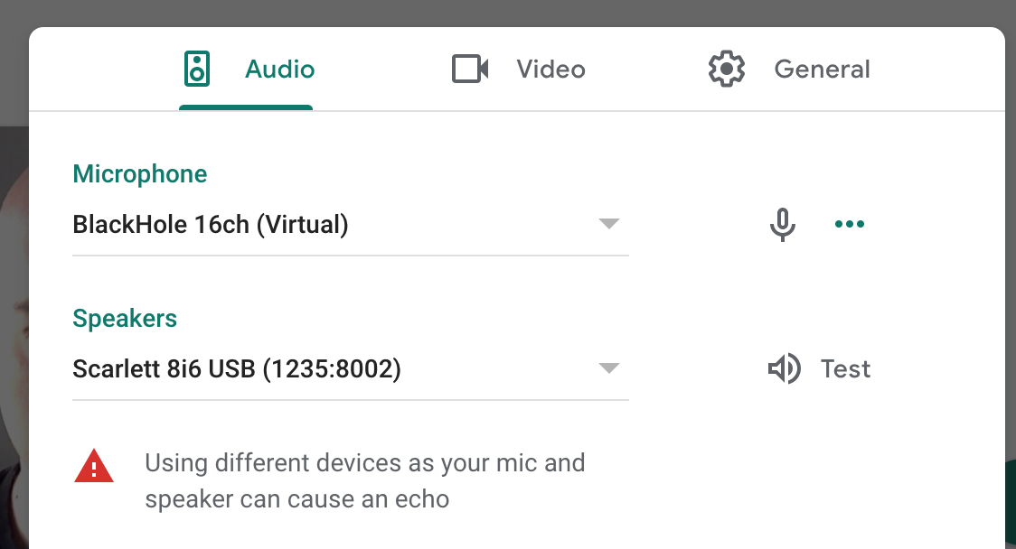 Using BlackHole as the input to video conf